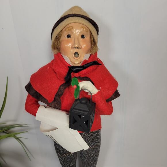 Vintage Byers Choice 1987 Caroler Man, Herringbone Pants Music Lantern - Picture 2 of 4